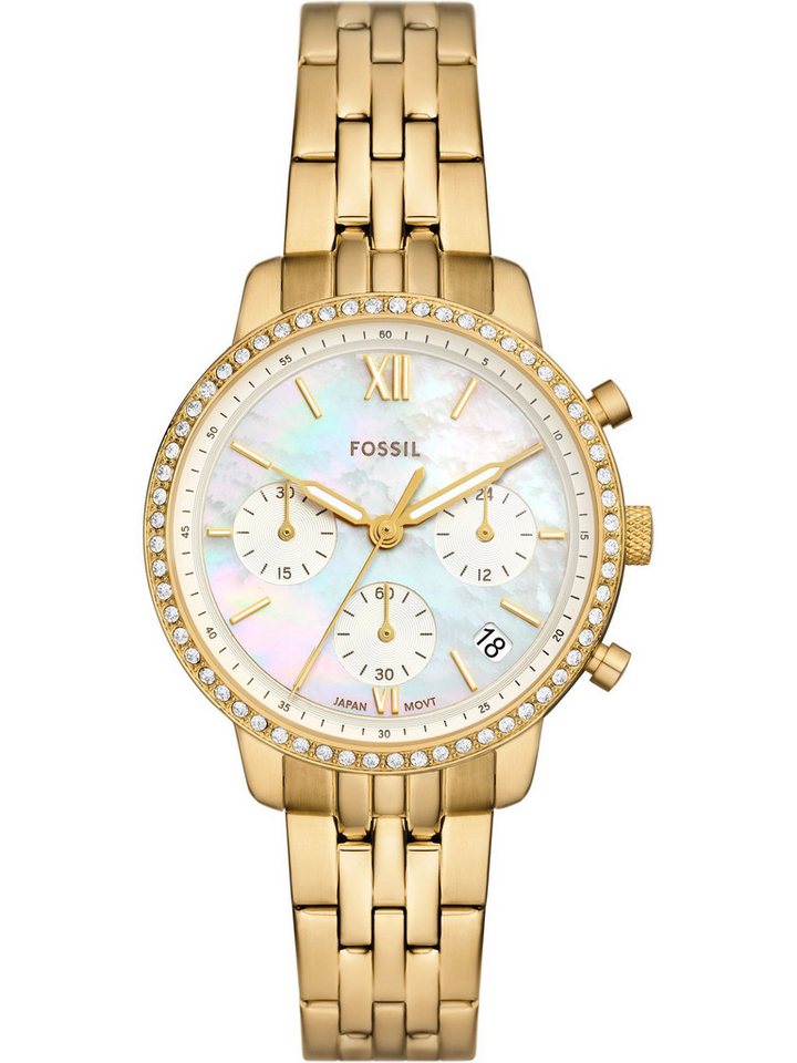 Fossil Chronograph Fossil Damen-Uhren Analog Quarz von Fossil