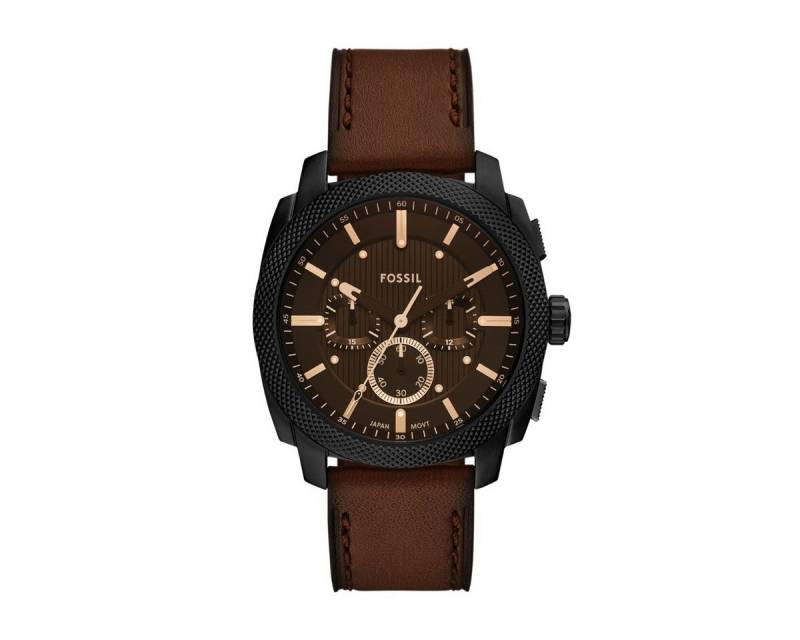 Fossil Chronograph Herren-Uhr Machine Chronograph Quarz Leder-Armband FS6101 von Fossil