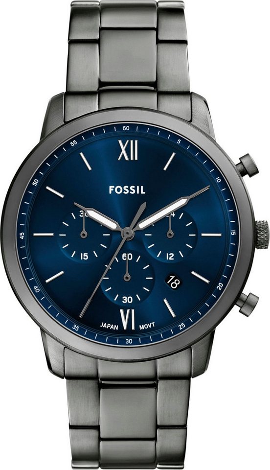 Fossil Chronograph NEUTRA FS6111, Quarzuhr, Armbanduhr, Herrenuhr, Edelstahlarmband, analog, Datum von Fossil