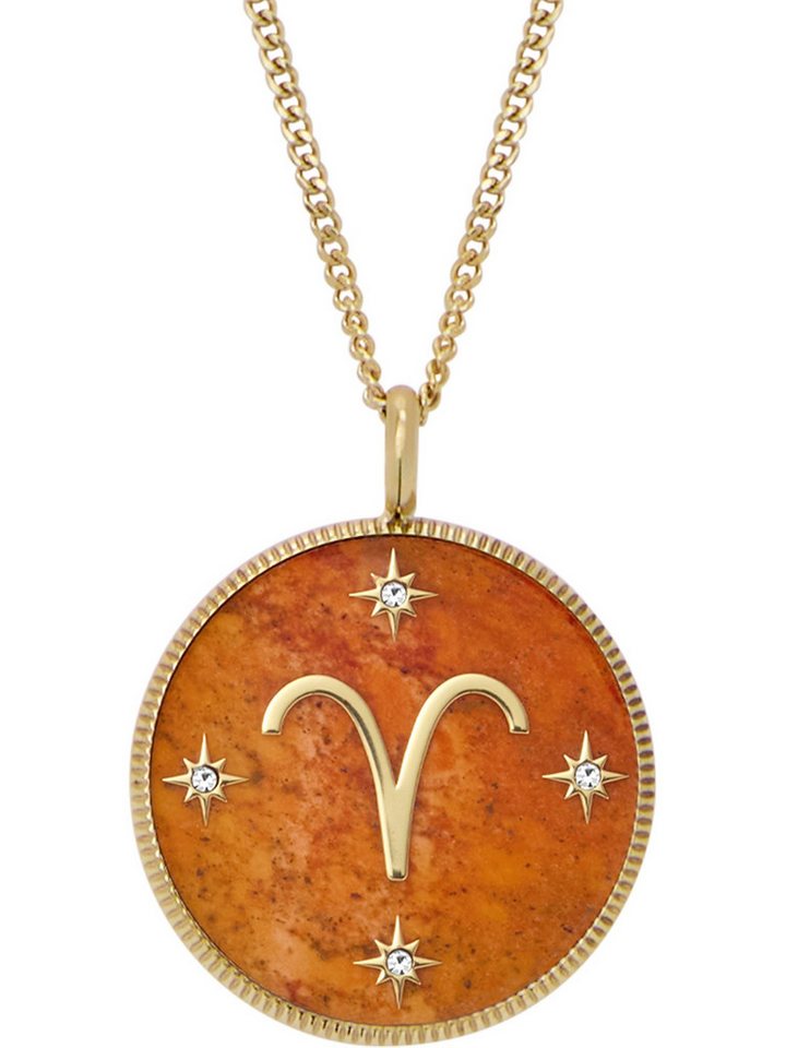 Fossil Collier Fossil Damen-Kette Edelstahl Farbstein von Fossil