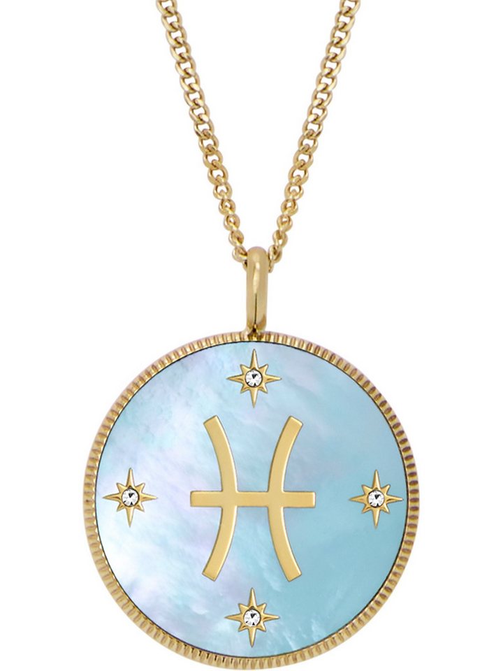 Fossil Collier Fossil Damen-Kette Edelstahl Farbstein von Fossil