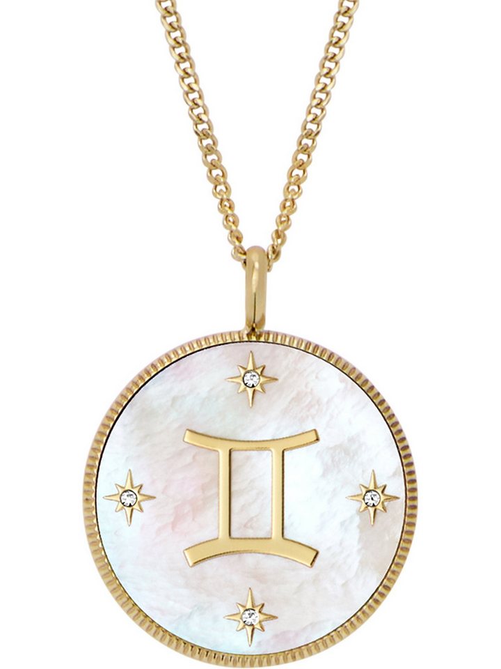 Fossil Collier Fossil Damen-Kette Edelstahl Farbstein von Fossil