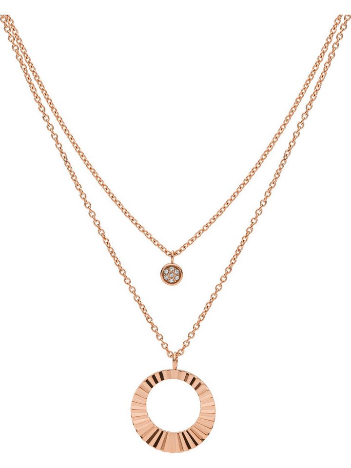 Fossil Collier Fossil Damen-Kette Edelstahl Glasstein von Fossil