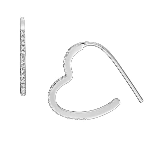 Fossil Damen-Ohrringe aus Messing oder Sterlingsilber mit Bügelverschluss, Glänzendes Silber von Fossil