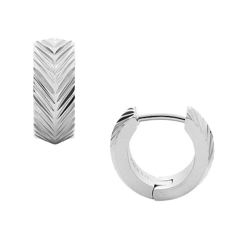 Fossil Creolen-Ohrringe Harlow Linear Texture für Damen Edelstahl, JF04666040 von FOSSIL