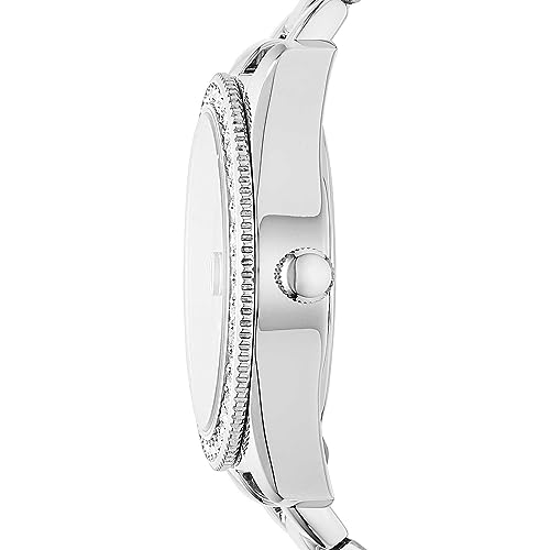 Fossil Uhr für Damen Scarlette Mini, Quarzwerk, 32mm Silbernes Edelstahlgehäuse mit Edelstahlarmband, ES4317 von Fossil