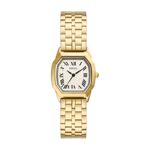 Fossil Harlow Damen-Uhr, Quarzwerk mit Edelstahl- oder Lederarmband Gold-Ton von Fossil