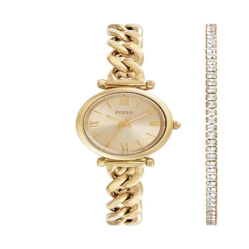 FOSSIL Damen Analog Quarz Uhr mit Edelstahl Armband ES5387SET von Fossil