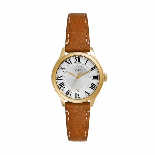 Fossil Damen Analog Quarz Uhr mit Leder Armband ES5397 von FOSSIL