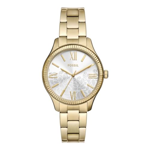 FOSSIL Damen Analog Quarz Uhr mit Legierter Stahl Armband BQ3961 von FOSSIL