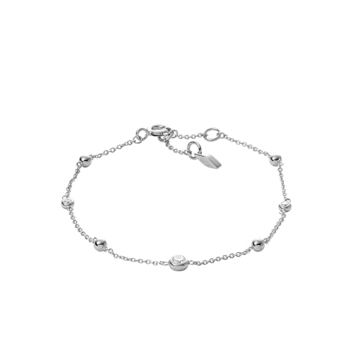 Fossil Armband Für Frauen Glitz By The Yard, Gesamtlänge: 16,5 Cm + 1,2 Cm + 1,2 Cm Silber Sterling Silber Armband, JFS00452040 von Fossil