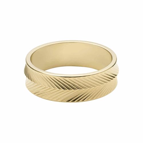 Fossil Damen-Edelstahlband Ringe, 6, Ernte-Gold von FOSSIL