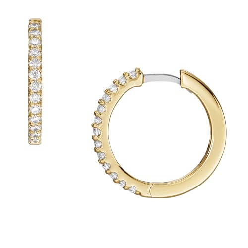 Fossil Creolen-Ohrringe All Stacked Up für Damen Glitz Metall goldfarben, JA7215710 von FOSSIL