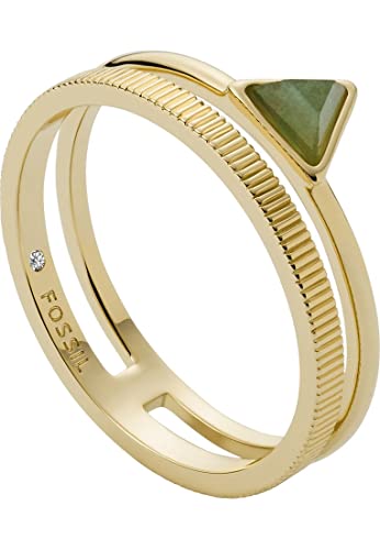 Fossil Damen-Damenring Metall Aventurin 56 Gold 32019954 von Fossil