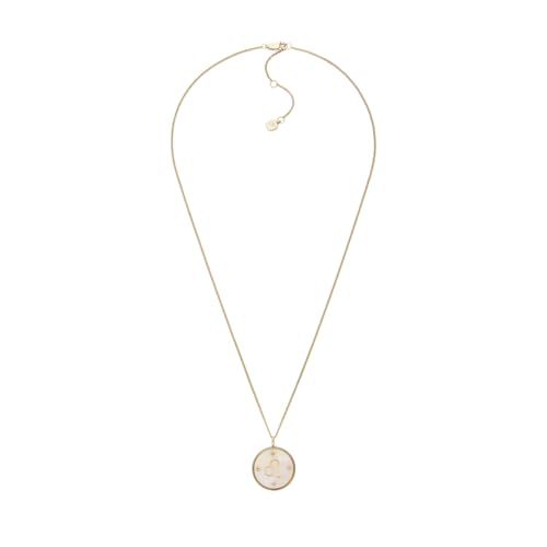 Fossil Damen-Edelstahl oder Sterlingsilber-Halskette mit Karabinerverschluss, Cremeweiß von FOSSIL