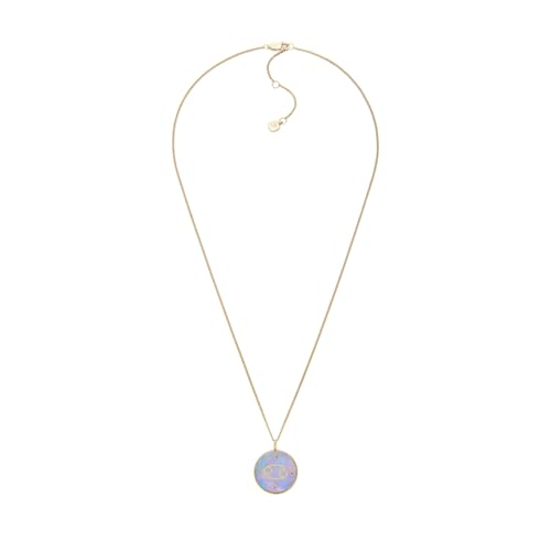 Fossil Damen-Edelstahl oder Sterlingsilber-Halskette mit Karabinerverschluss, Hellblau von FOSSIL