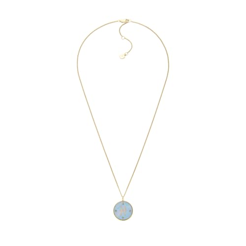 Fossil Damen-Edelstahl oder Sterlingsilber-Halskette mit Karabinerverschluss, Kobaltblau von FOSSIL