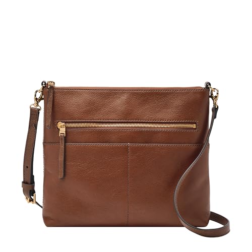 Fossil Damen Fiona Groß oder Klein Crossbody Geldbörse Handtasche für Frauen, Braun, Größe L, Large von Fossil