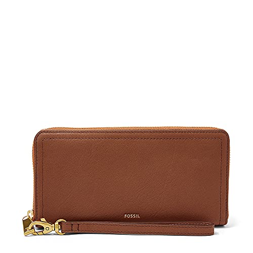 Fossil Brieftasche für Frauen Logan, PU, PVC Zip Clutch braun 19,7 cm L x 1,9 cm B x 10,2 cm H SL7831200 von FOSSIL