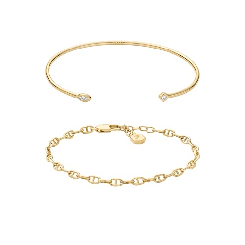 Fossil Damen Gold-Ton Sterlingsilber Armband, JA7292SET Fossil Damen Gold-Ton Sterlingsilber Armband, JA7292SET von Fossil