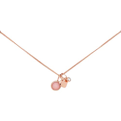Fossil Damenkette Georgia Heart Rosenquarz, JF03046791 von FOSSIL