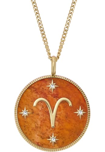 Fossil Damen-Edelstahl oder Sterlingsilber-Halskette mit Karabinerverschluss, orange Fossil Damen-Edelstahl oder Sterlingsilber-Halskette mit Karabinerverschluss, orange von Fossil