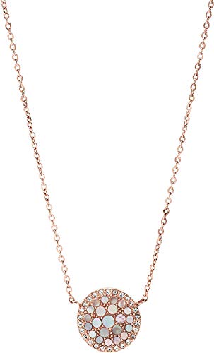 Fossil Halskette Für Frauen, 40,6 Cm Länge, 5,1 Cm Verlängerung Rosa, Rose Gold Perlmutt, Edelstahl Halskette, JF01740791 von Fossil
