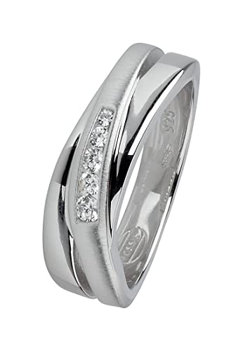 Fossil Damen-Ring 925 Sterling Silber mit Zirkonia 0,8 cm breit Gr. 56 (17.8) JF12766040-8 von Fossil