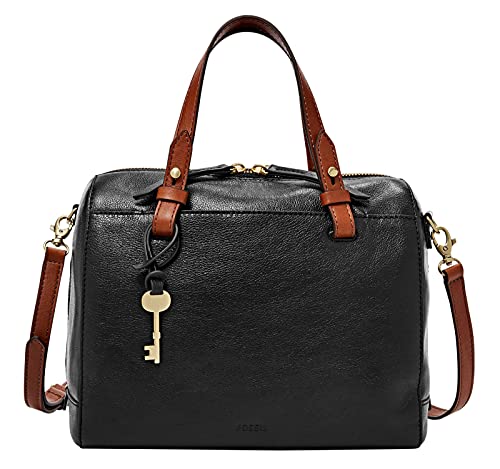 Fossil Tasche für Frauen Rachel, Eco Leder/Polyurethan Trim Satchel schwarz 25,4 cm L x 14,6 cm B x 20,3 cm H ZB7256001 von Fossil