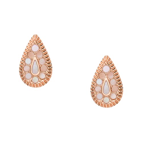 Fossil Ohrringe Für Frauen, Länge: 11.8X7.3X1.8mm Gold-Edelstahl-Ohrringe, JF04149791 von Fossil