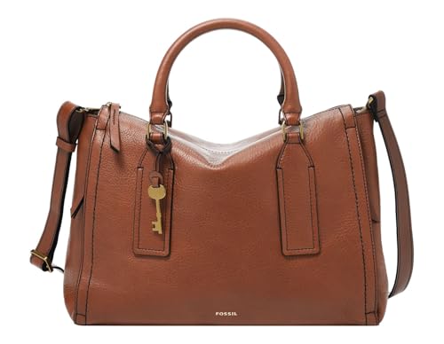 Fossil Tasche für Frauen Parker, Eco Leder/Polyurethan Trim Satchel braun 13.25" L x 5.5" B x 9.5" H ZB1708200 von Fossil