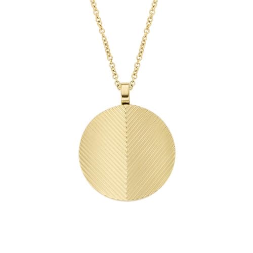 Fossil Women's goldfarbene Edelstahlkette mit Karabinerverschluss Runde Halskette mit Anhängern von FOSSIL