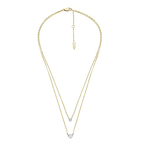 Fossil Sadie Damen-Edelstahl-Halskette mit Karabinerverschluss, Gold- und Silberton von FOSSIL