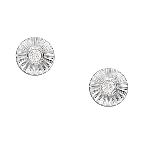 Fossil Ohrringe Für Frauen Sterling Silber, Länge: 6.1mm, Breite: 6.1mm Silber Sterling Silber Ohrringe, JFS00617040 von FOSSIL