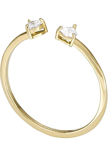 FOSSIL Damen Ringe aus Edelstahl offen, 5.5, Glänzendes Gold von FOSSIL