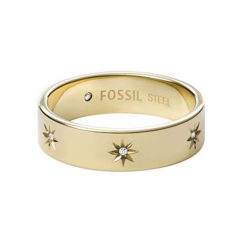 FOSSIL Damen-Edelstahlband Ringe, 5, Helles Gold von FOSSIL