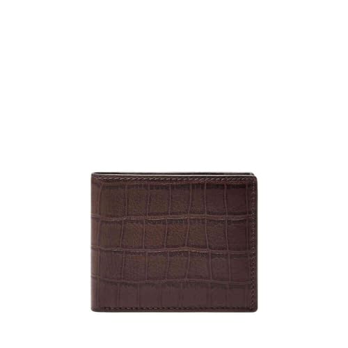 Fossil Derrick Portemonnaie-Set aus Leder oder Polyester für Männer Maulbeerbraun 11.43 cm L x 1.91 cm W x 8.89 cm H von FOSSIL