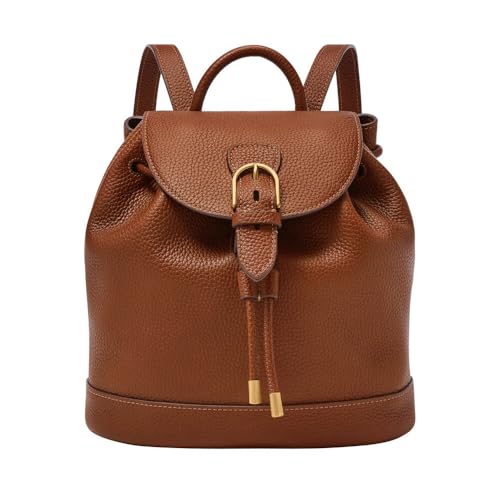 Fossil Everleigh Leder oder Baumwolle Handtasche für Damen, Kaffeebraun von FOSSIL