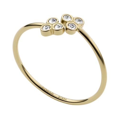 Fossil Ring Für Frauen Sadie, Länge: 20.40mm X 20.70mm (4/5In X 4/5In) Gold-Edelstahl-Ring, JF04114710 von FOSSIL
