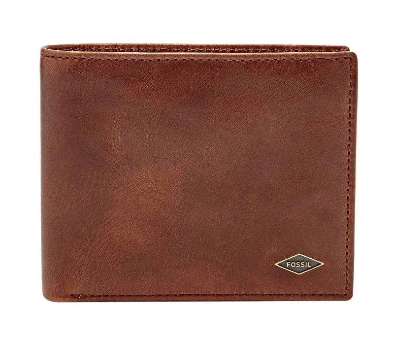 Fossil Geldbörse Large Coin Pocket Bifold, aus echtem Rindsleder mit RFID-Blocker Schutz von Fossil