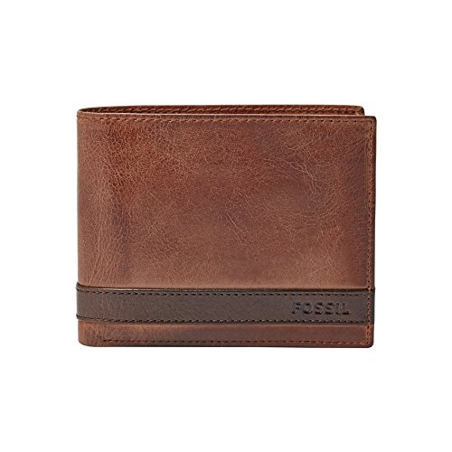 Fossil Brieftasche für Herren Quinn, 100% Leder Bifold braun 11,4 cm L x 2,5 cm B x 9,5 cm H ML3653200 von Fossil