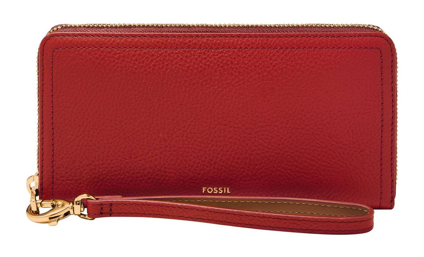 Fossil Geldbörse RFID Zip Around Clutch, aus echtem Leder mit RFID-Blocker Schutz von Fossil