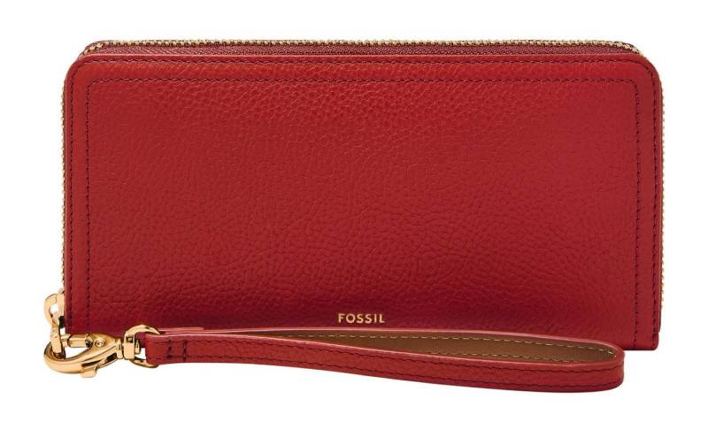 Fossil Geldbörse RFID Zip Around Clutch, aus echtem Leder mit RFID-Blocker Schutz von Fossil