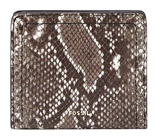 Fossil Geldbörse für Damen – Bifold Logan klein geprägt Leder Python-Optik, SL8264874 – 10,2 cm L x 2,5 cm B x 8,9 cm H von Fossil