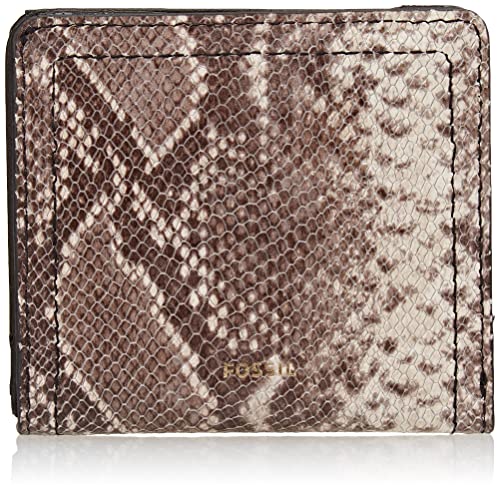 Fossil Geldbörse für Damen – Bifold Logan klein geprägt Leder Python-Optik, SL8264874 – 10,2 cm L x 2,5 cm B x 8,9 cm H von FOSSIL