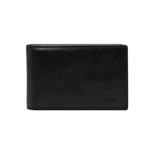 Fossil Geldbörse für Herren Andrew, Eco Leather/PVC Trim Bifold schwarz 11,5 cm L x 1,9 cm B x 7,7 cm H ML4391001 von Fossil