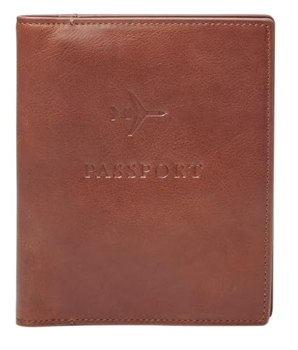 Fossil Geschenk für Männer Passport Case, 100% Leder Passport Case cognac 11,43 cm L x 1,27 cm B x 13,97 cm H MLG0358222 von Fossil