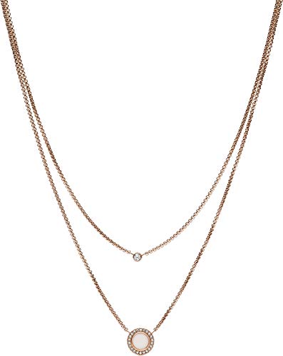 Fossil Halskette Für Frauen Classics, Innen: 40 Cm / Äußeres: 18In + 2In / B:10mm Rose Gold Edelstahl Halskette, JF03057791 von Fossil