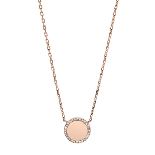 Fossil Halskette Für Frauen, 40,6 Cm Länge, 5,1 Cm Verlängerung Rose Gold Edelstahl Halskette, JOF00491791 von FOSSIL