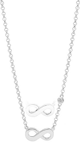 Fossil Halskette Für Frauen Sterling Silber, Maße: 420 mm + 50 mm Silber Sterling Silber Halskette, JFS00394040 von Fossil